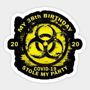 38th Birthday Quarantine Sticker